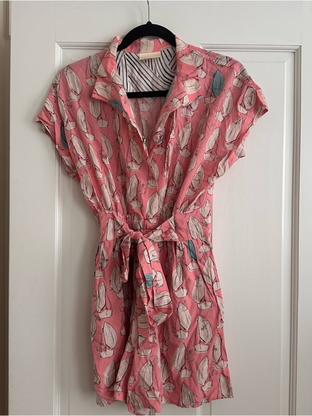 sz 0 pink anthropologie boat romper